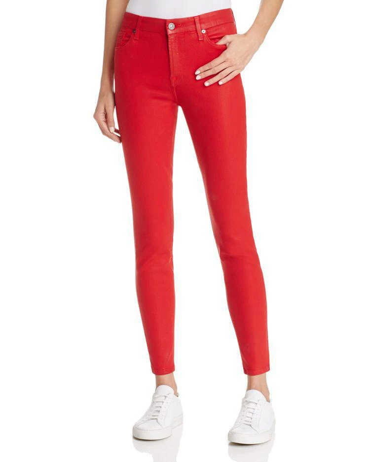 商品7 For All Mankind|WeWoreWhat X Bloomingdale's The Ankle Skinny Jeans in Red Coated - 100% Exclusive,价格¥886,第1张图片