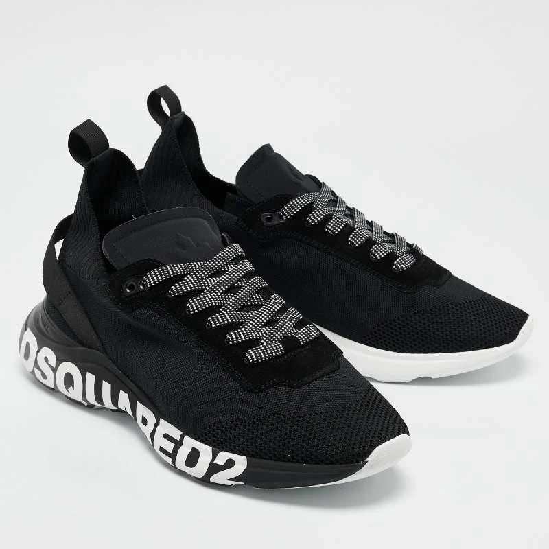商品DSQUARED2|Dsquared2 Black Mesh and Neoprene Fly Sneakers Size 45,价格¥1543,第4张图片详细描述