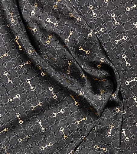 商品Gucci|GG and Horsebit真丝围巾,价格¥4465,第3张图片详细描述