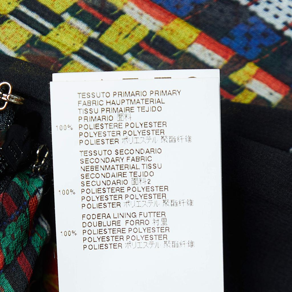 Just Cavalli Black Patchwork Print Chiffon Pleated Maxi Skirt S商品第5张图片规格展示