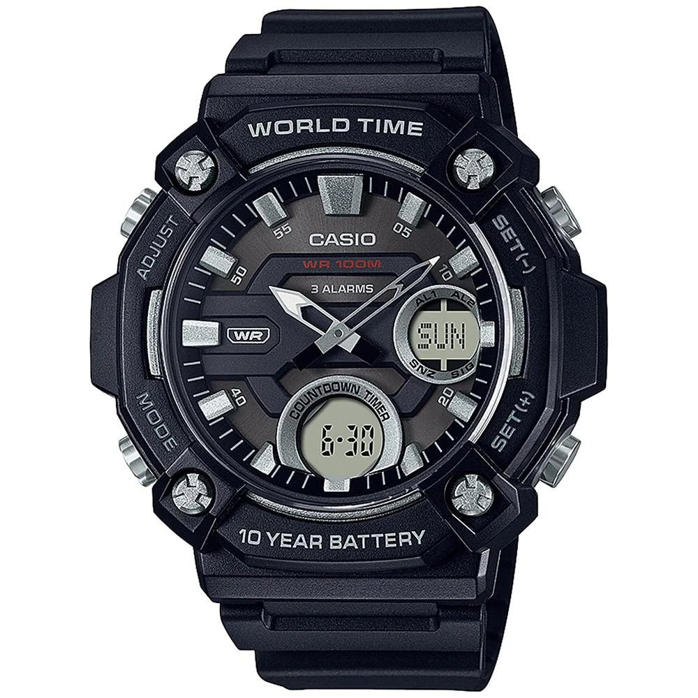 商品Casio|Men's Analog Digital Black Resin Strap Watch 48mm,价格¥247,第1张图片