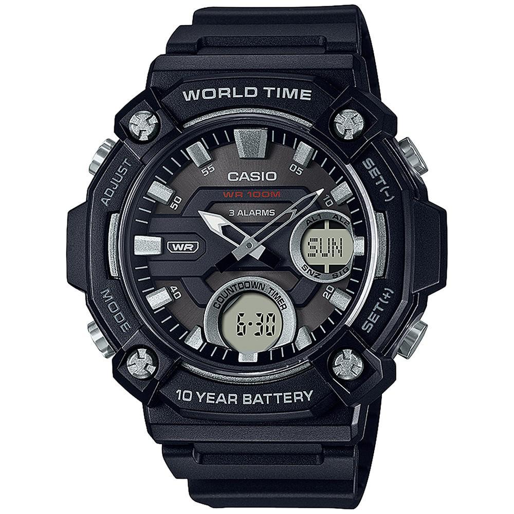 商品Casio|Men's Analog Digital Black Resin Strap Watch 48mm,价格¥406,第1张图片