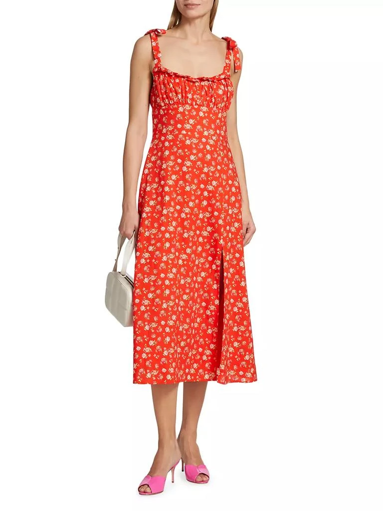商品Wayf|Fleur Linen-Blend Midi Dress,价格¥797,第2张图片详细描述
