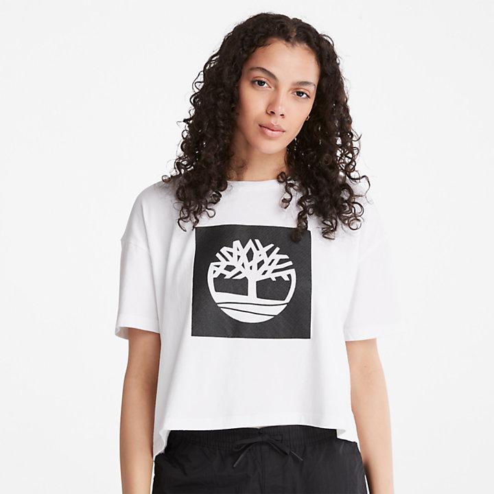 Cropped Logo T-Shirt for Women in White商品第5张图片规格展示