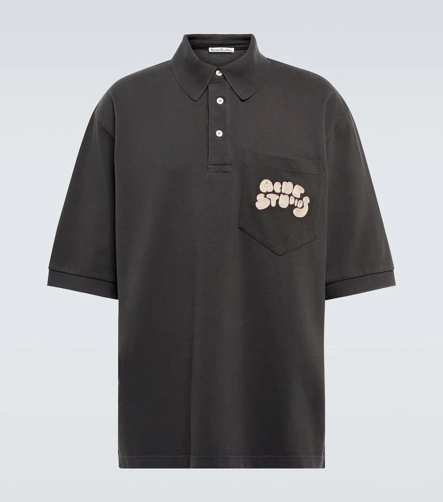 商品Acne Studios|Embroidered cotton piqué polo shirt,价格¥1765,第1张图片