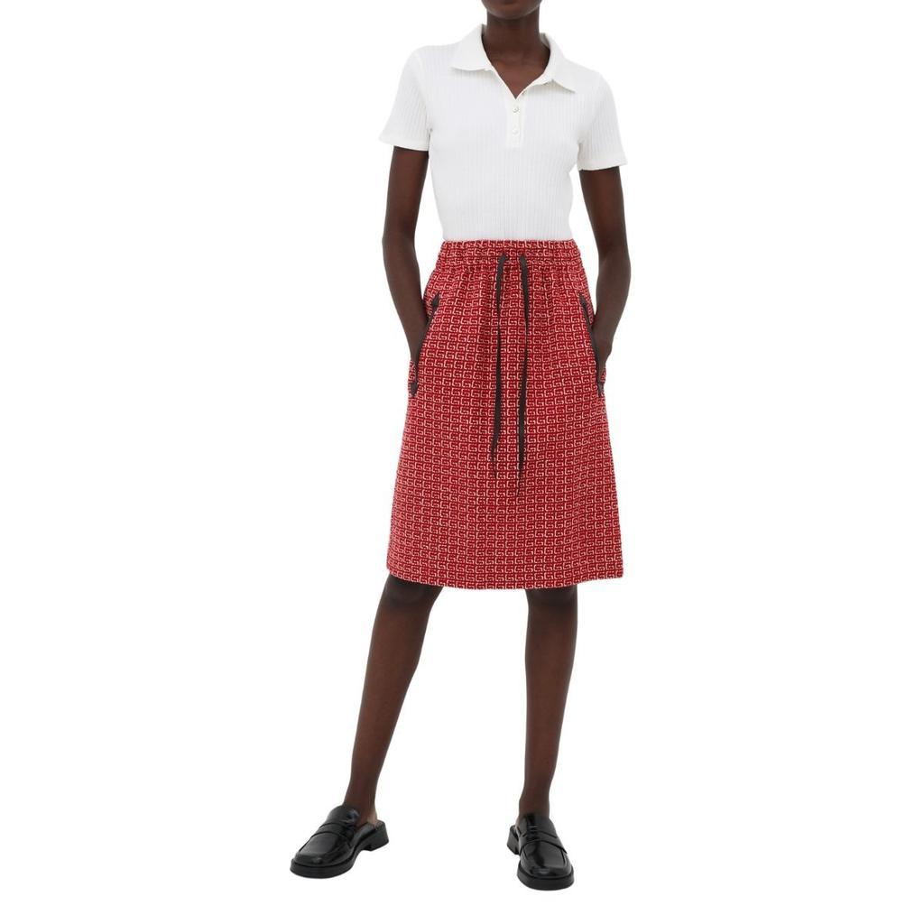 商品Gucci|Red Jacquard GG Drawstring Skirt,价格¥8829,第4张图片详细描述
