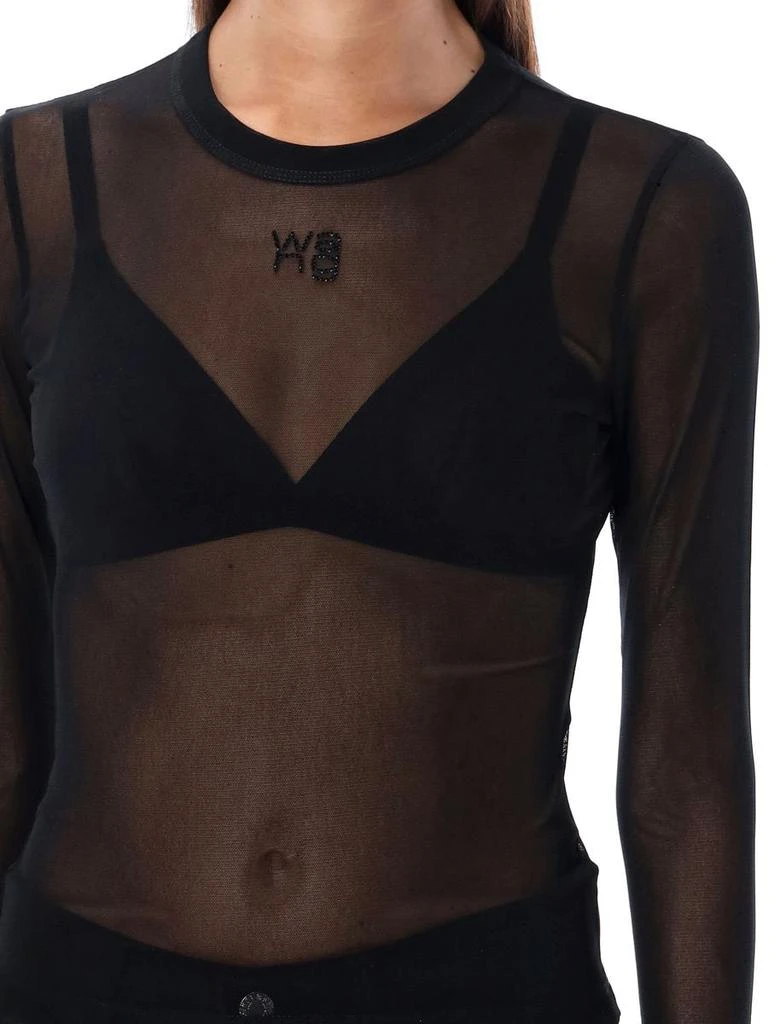 商品Alexander Wang|T BY ALEXANDER WANG Long sleeve top in gauzy mesh,价格¥1693,第3张图片详细描述