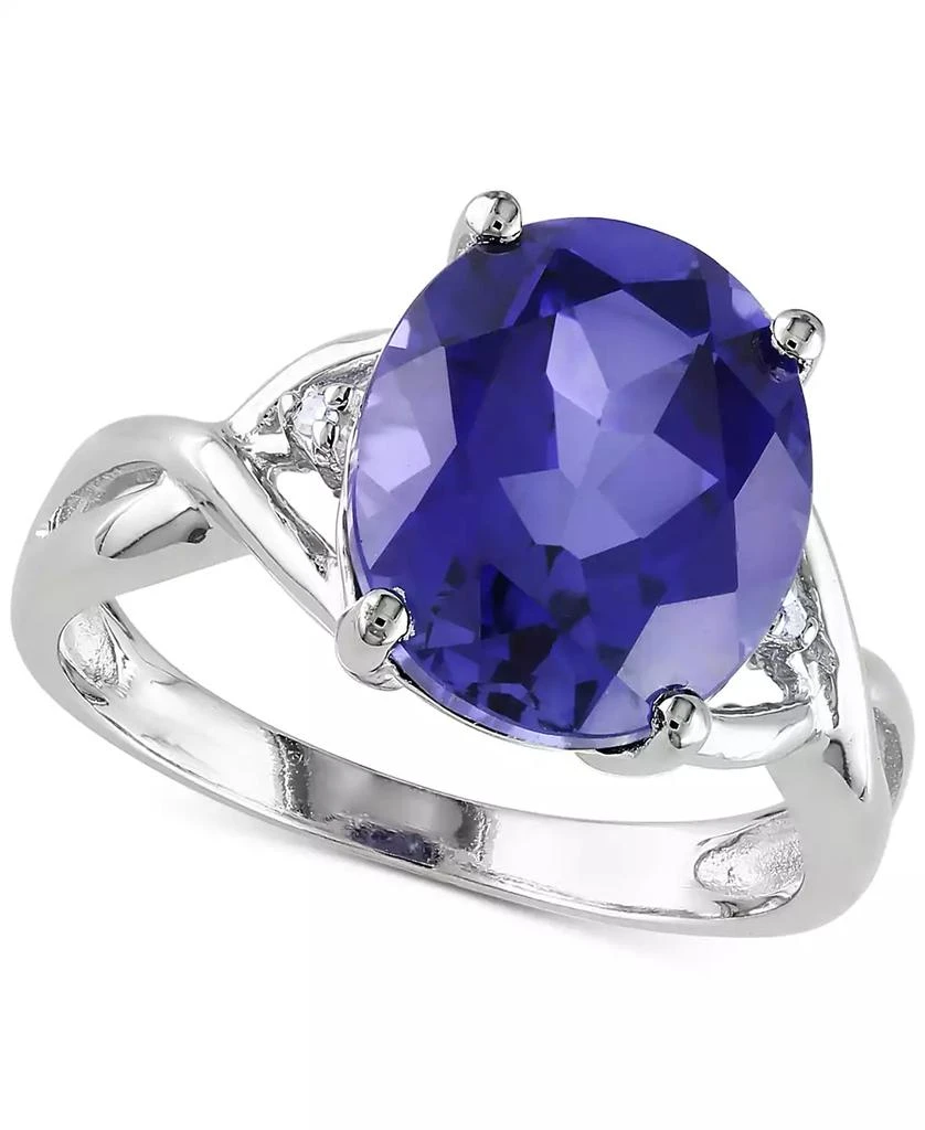 商品Macy's|Lab-Grown Sapphire (7-1/2 ct. t.w.) & Diamond Accent Statement Ring in Sterling Silver,价格¥467,第1张图片