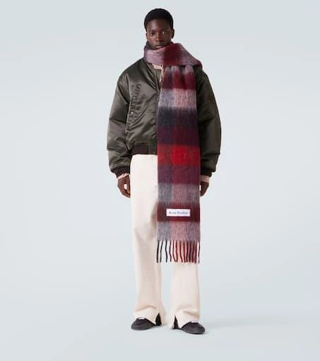 商品Acne Studios|羊毛马海毛格纹围巾,价格¥3062,第4张图片详细描述