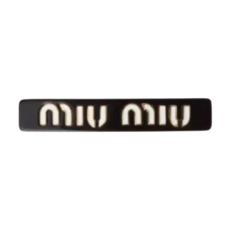 商品[国内直发] Miu Miu|缪缪 字母徽标 玻璃 金属 发夹 女款 红色/黑色/白色,价格¥2659,第5张图片详细描述