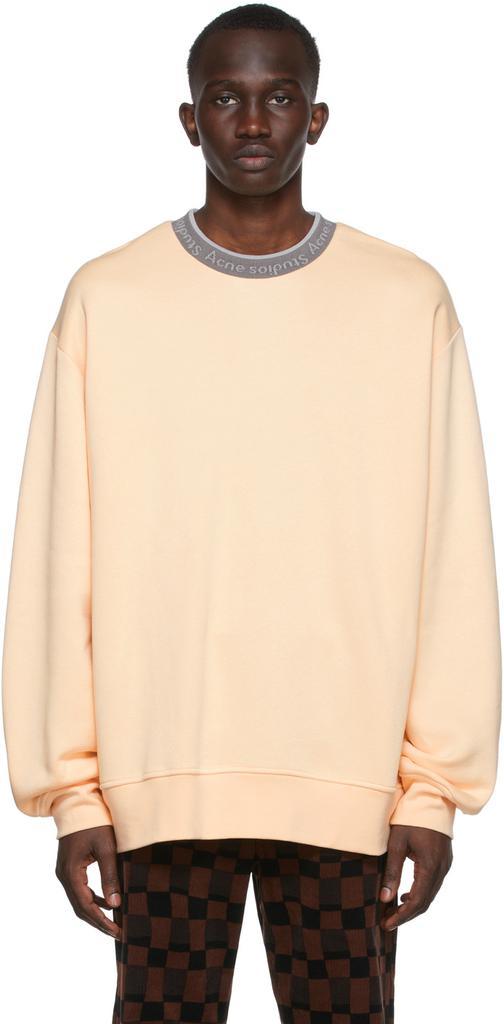 商品Acne Studios|Beige Logo Collar Sweatshirt,价格¥2259,第1张图片