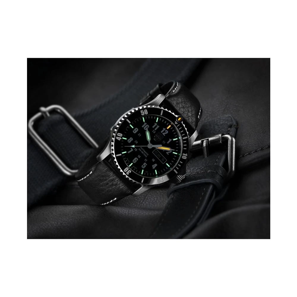 Men's Swiss Automatic Sport Timer Black Leather Strap Watch 42mm 商品