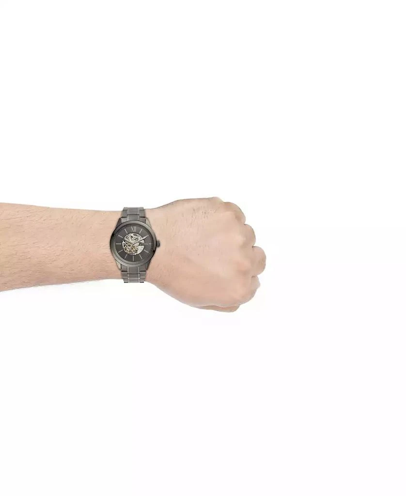 商品Fossil|Men's Flynn Automatic Gunmetal Black Stainless Steel Watch 48mm,价格¥1011,第4张图片详细描述