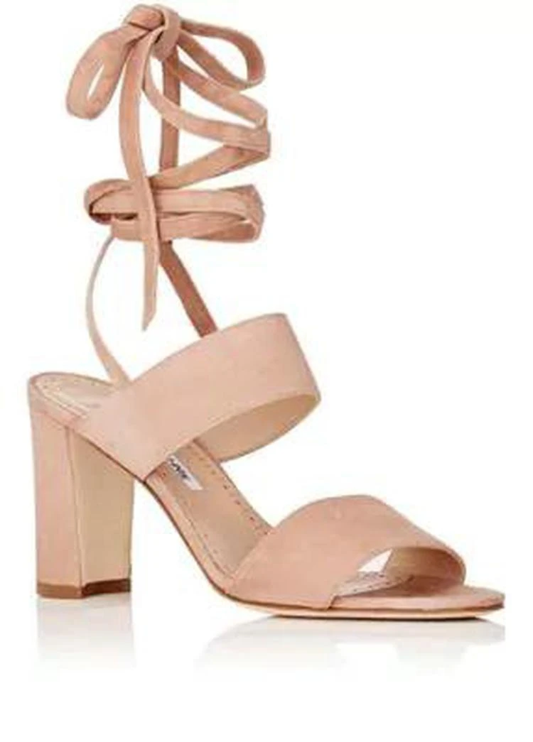 商品Manolo Blahnik|Khandala Suede Ankle-Tie Sandals,价格¥3414,第2张图片详细描述