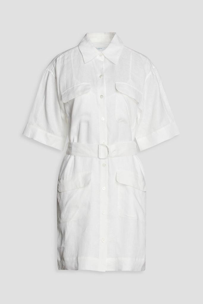 Oriel belted linen mini shirt dress商品第3张图片规格展示