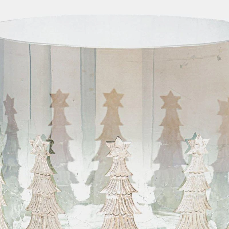 商品Hill Interiors|The Noel Collection Crackle Effect Christmas Candle Holder Silver,价格¥361,第1张图片