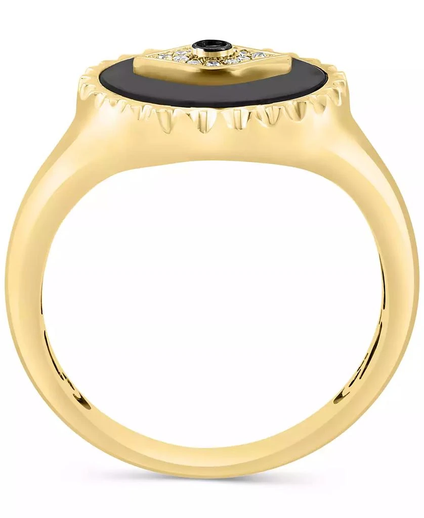 商品Effy|EFFY® Onyx, Sapphire (1/20 ct. t.w.) & Diamond Accent Evil Eye Ring in 14k Gold,价格¥6574,第3张图片详细描述