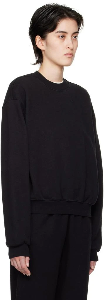 商品SKIMS|Black Cotton Fleece Classic Crewneck Sweatshirt,价格¥646,第2张图片详细描述