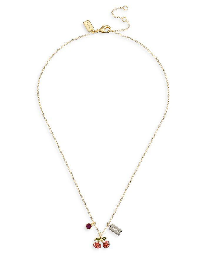 商品Coach|Pavé Cherry Pendant Necklace, 16",价格¥712,第1张图片详细描述