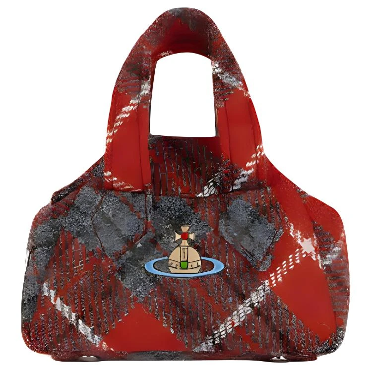 商品[国内直发] Vivienne Westwood|西太后 Yasmine 土星Logo按扣开合 羊毛 手提包 迷你 女款 红色,价格¥3676,第1张图片