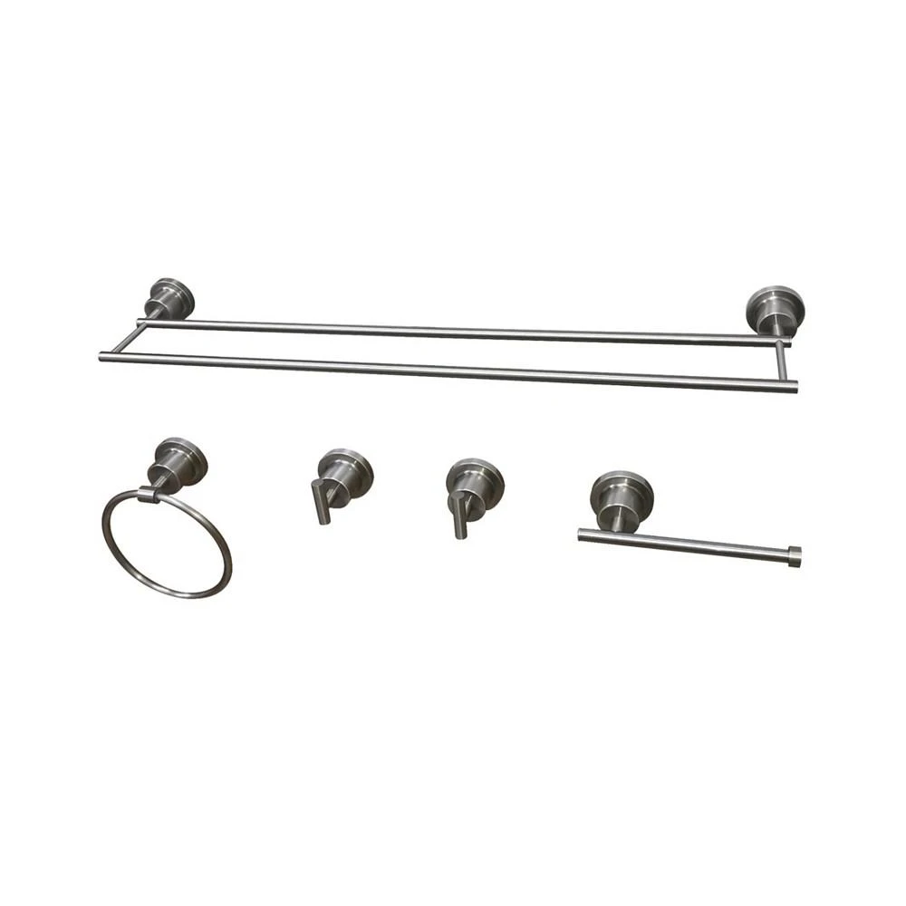 商品Kingston Brass|Dual-Towel Bar 5-Pc. Bathroom Accessory Set in Brushed Nickel,价格¥2472,第1张图片
