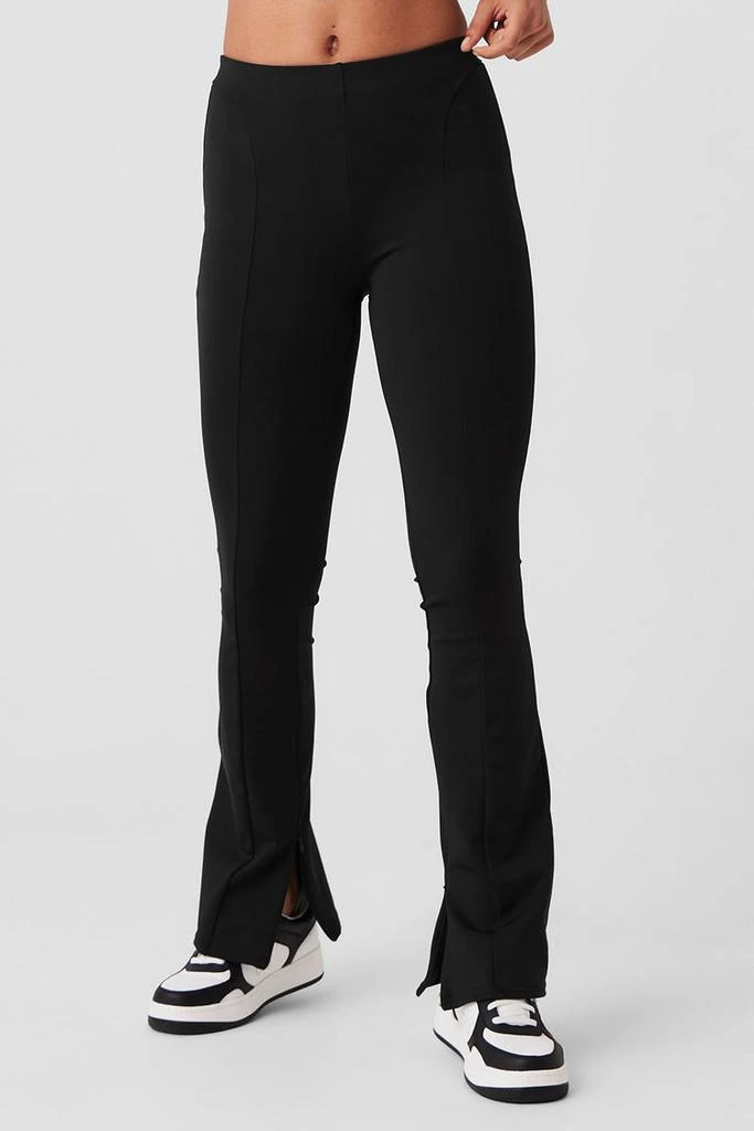 商品Alo|High-Waist 7/8 Zip It Flare Legging - Black,价格¥748,第1张图片