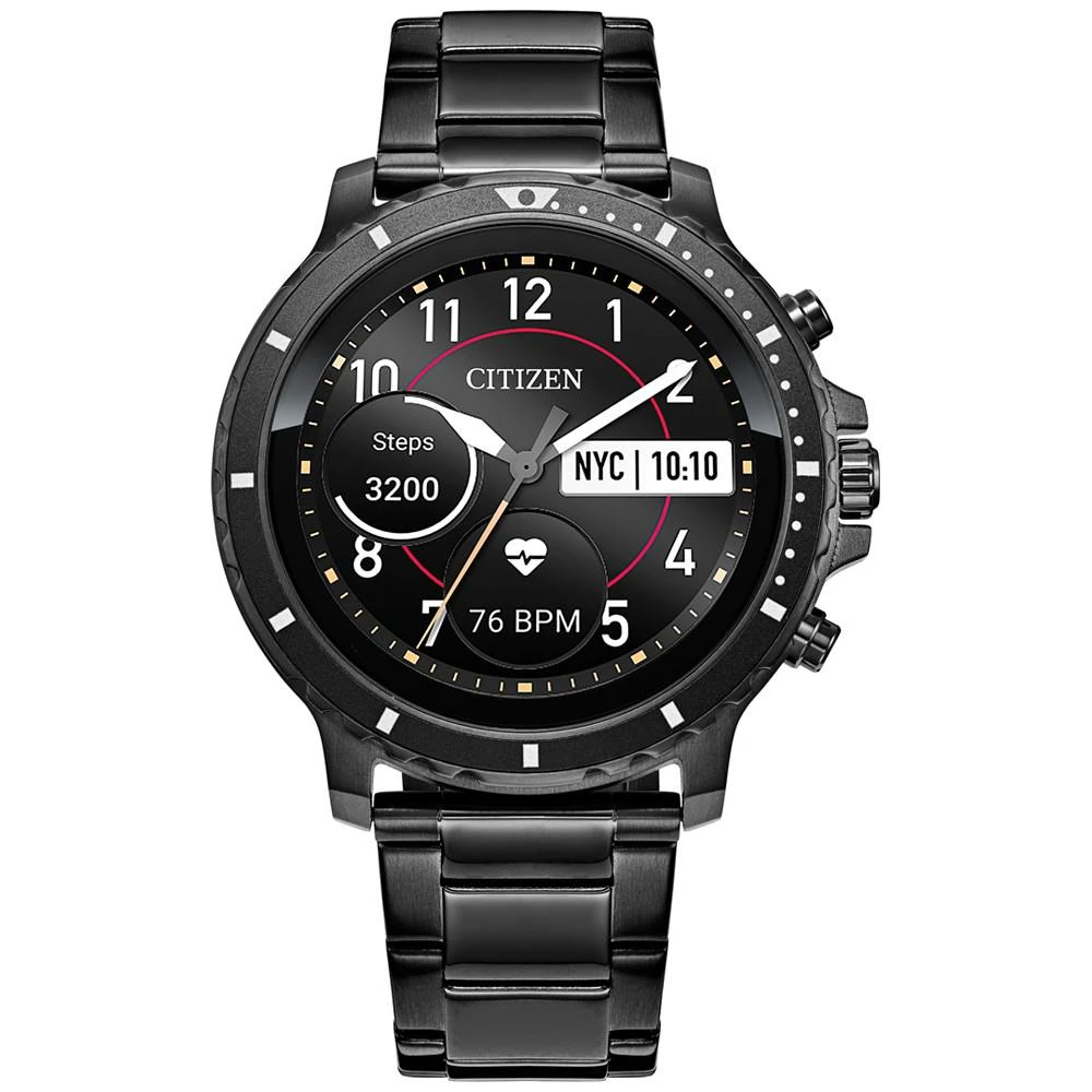 商品Citizen|Men's CZ Smart HR Gray Stainless Steel Bracelet Touchscreen Smart Watch 46mm,价格¥2952,第1张图片