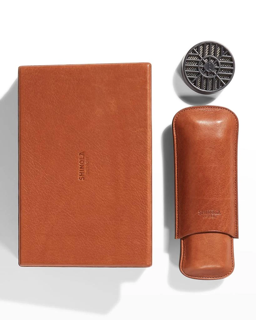 商品Shinola|Men's Leather Humidor Cigar Set, Boxed,价格¥3071,第1张图片