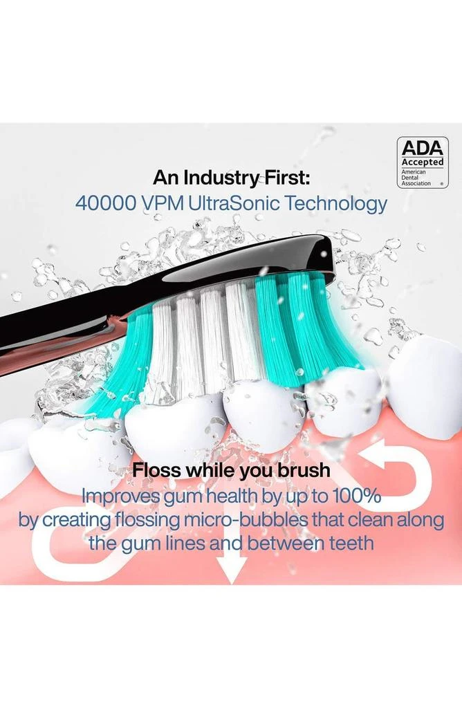 商品AquaSonic|Black Series Toothbrush & Travel Case With 8 Dupont Brush Heads & Whitening Strips Set,价格¥495,第4张图片详细描述