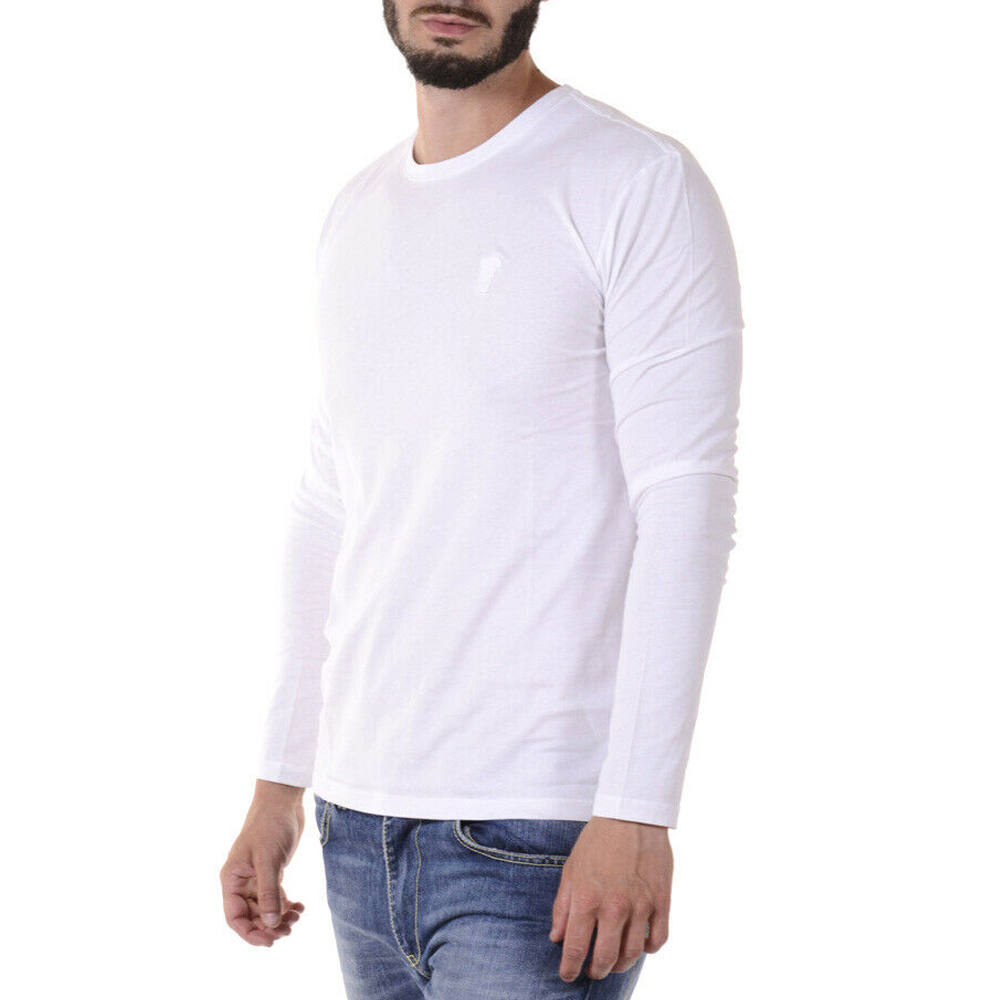 VERSACE COLLECTION 男士白色圆领棉质长袖T恤 V800491-VJ00180-V1003商品第2张图片规格展示