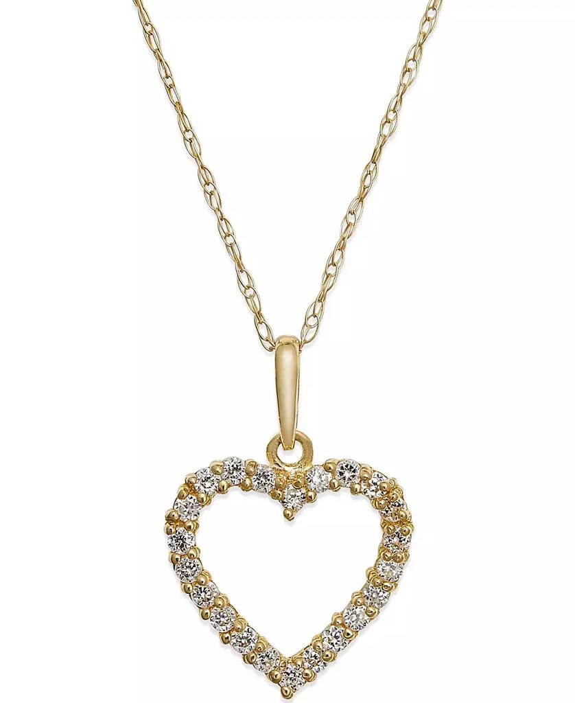 商品Macy's|Cubic Zirconia Heart Pendant Necklace in 10k Gold,价格¥562,第1张图片