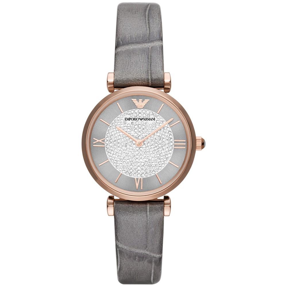 Women's Gray Leather Strap Watch 32mm商品第1张图片规格展示