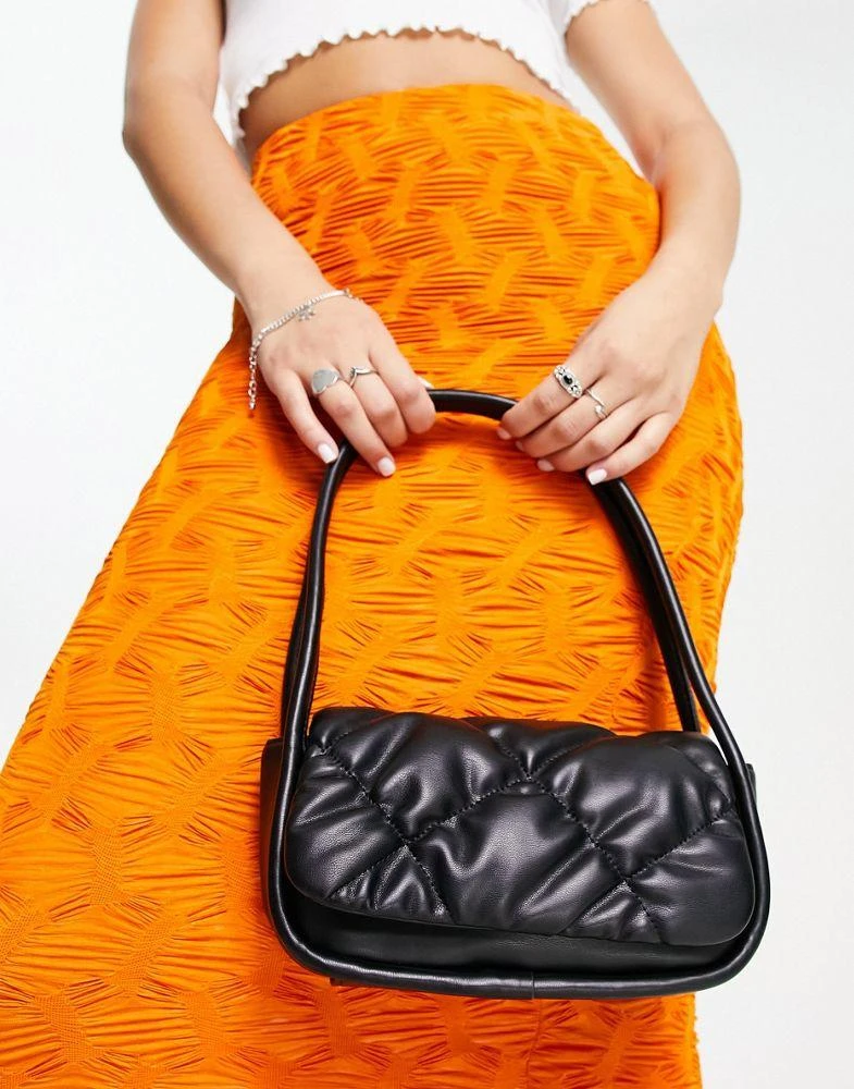 商品Topshop|Topshop scarlett quilted bag in black,价格¥172,第3张图片详细描述