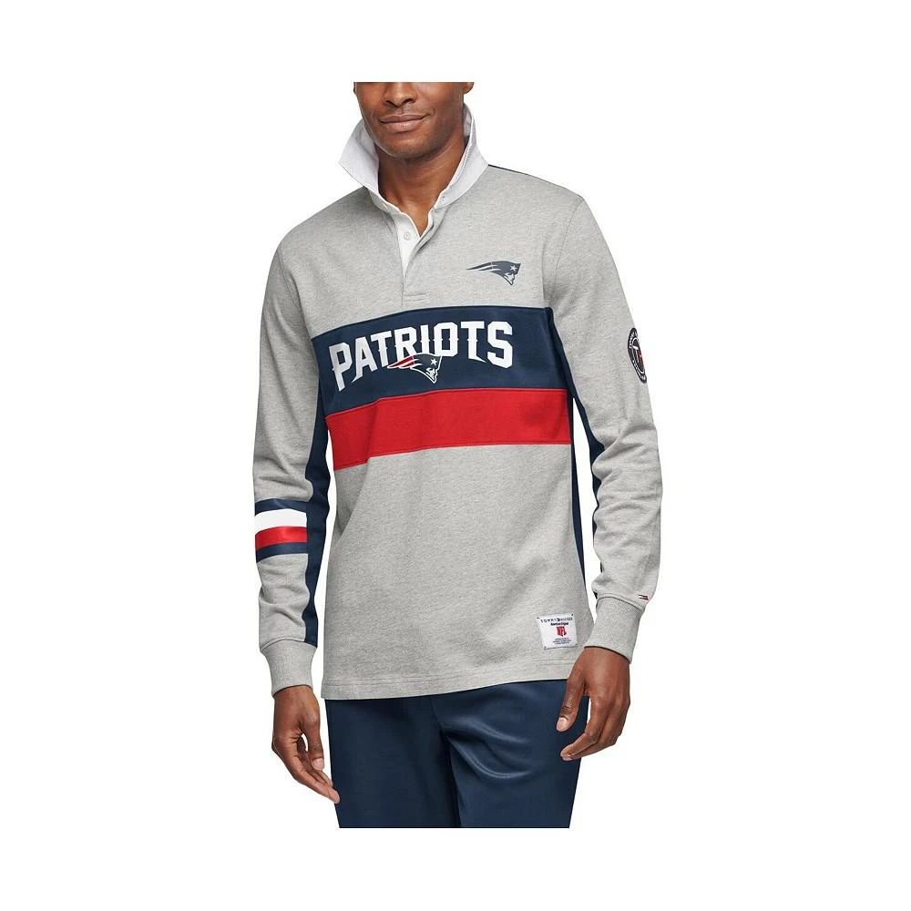 商品Tommy Hilfiger|Men's Gray, Navy New England Patriots Rugby Long Sleeve Polo,价格¥675,第2张图片详细描述