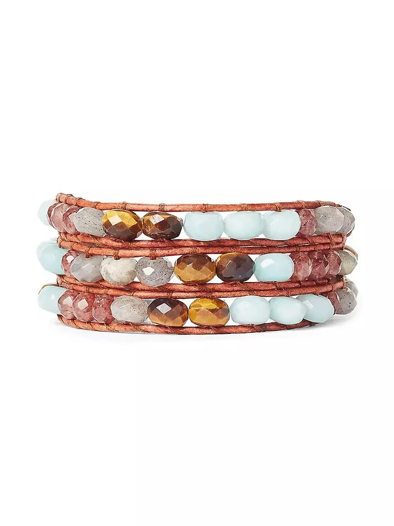 商品Chan Luu|Leather &amp; Multi-Gemstone Wrap Bracelet,价格¥1318,第1张图片