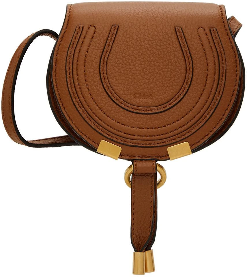 商品[国内直发] Chloé|（瑕疵磨损）Tan Nano Marcie Saddle Bag,价格¥2760,第1张图片