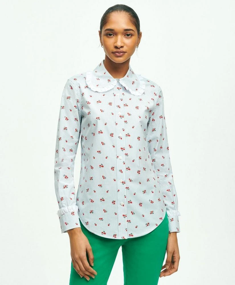 商品Brooks Brothers|Cotton Poplin Ruffled Floral Shirt,价格¥323,第1张图片