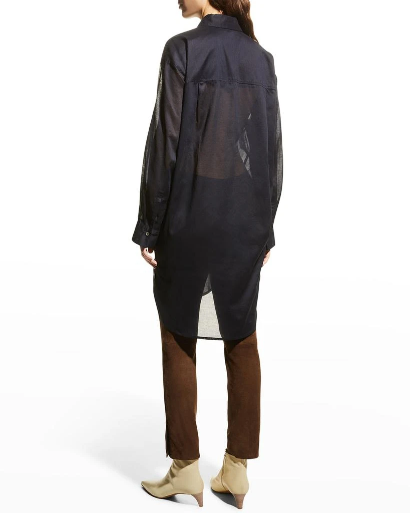商品Vince|Long-Sleeve Short Mesh Shirtdress,价格¥697,第4张图片详细描述