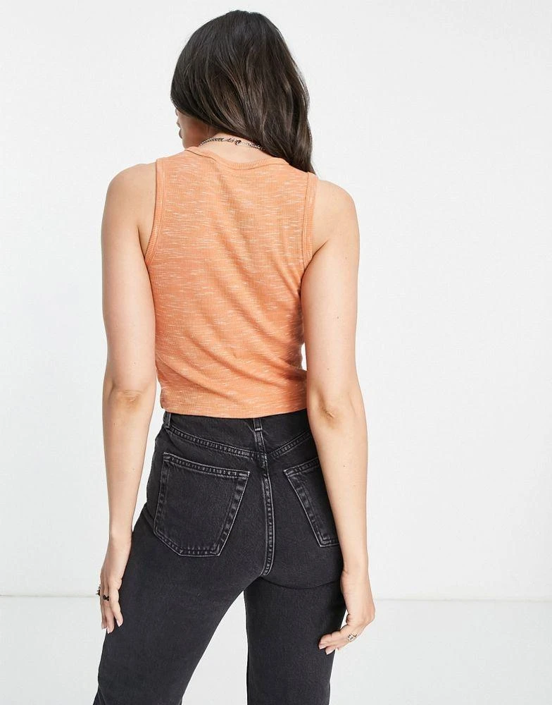 商品Echo Design|ASOS DESIGN Tall high neck vest in slubby rib in rust,价格¥42,第3张图片详细描述