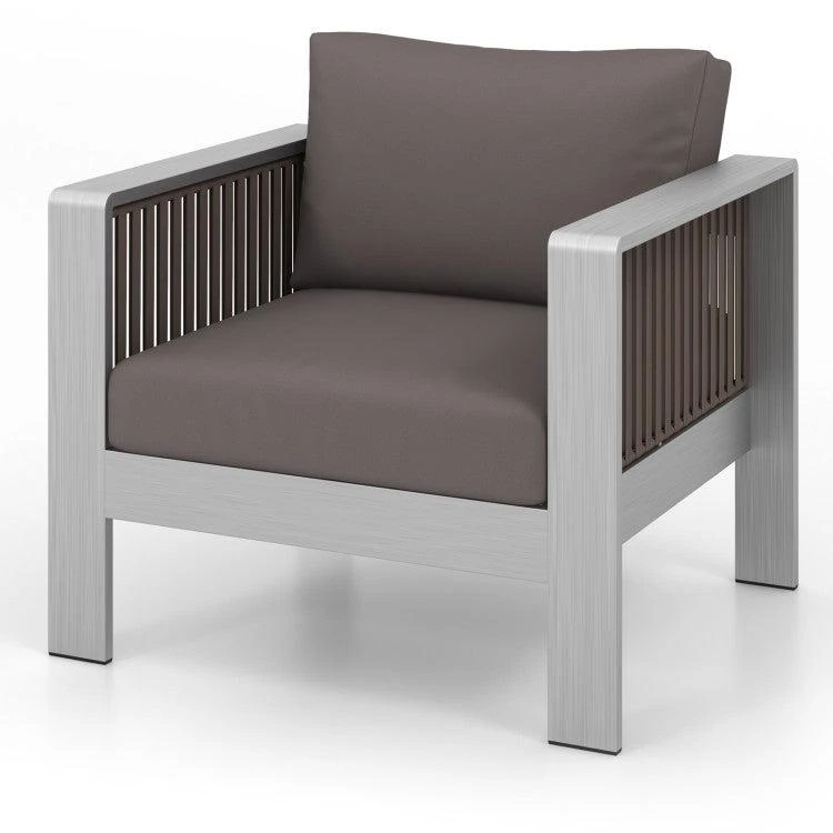商品Hivvago|Patio Furniture Aluminum Armchair with Thick Back and Seat Cushion,价格¥3117,第1张图片