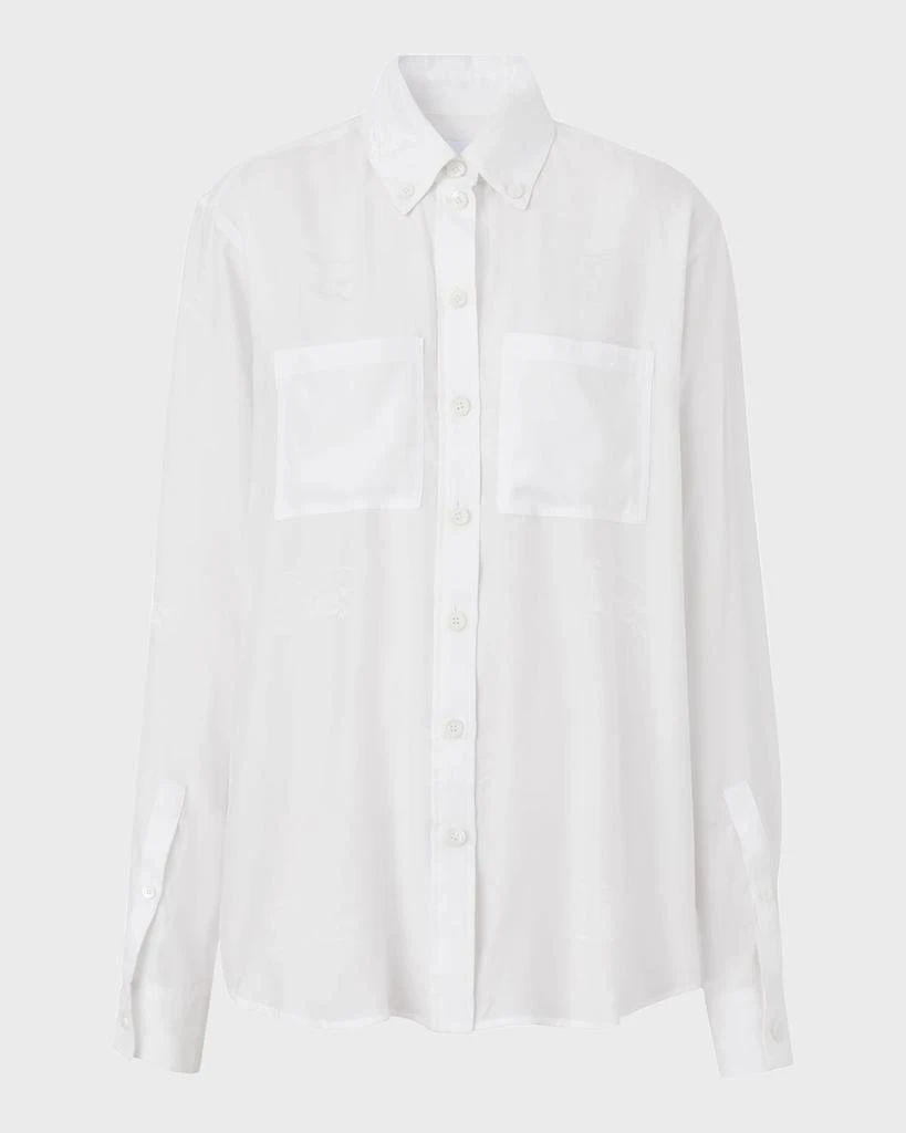 商品Burberry|Ivanna EKD Intarsia Silk Collared Shirt,价格¥3349,第2张图片详细描述