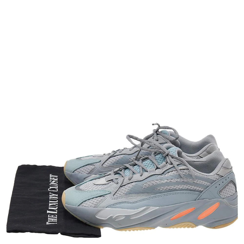 Yeezy x Adidas Grey/Blue Mesh and Leather Boost 700 V2 Inertia Sneakers Size 46 2/3 商品