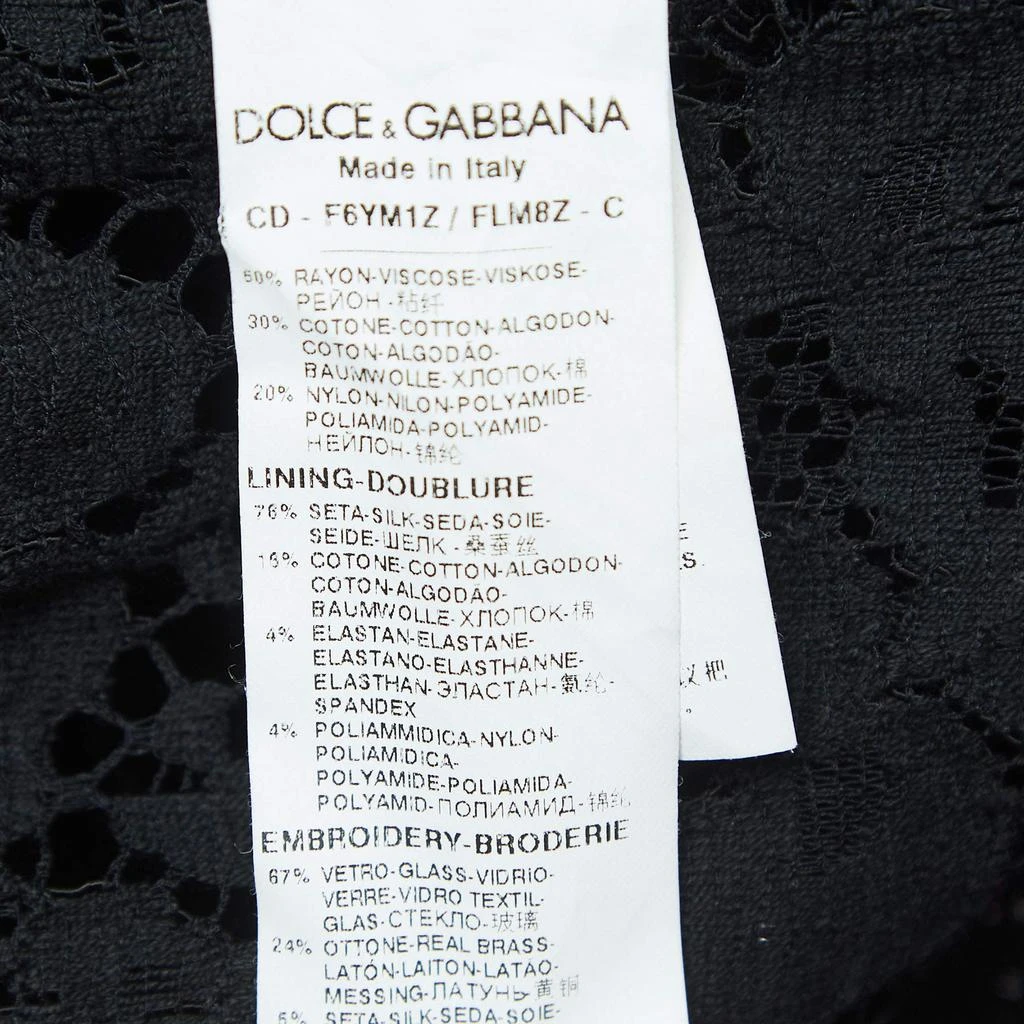 商品Dolce & Gabbana|Dolce & Gabbana Black Floral Lace Bee Embellished Detail Mini Dress L,价格¥7930,第5张图片详细描述