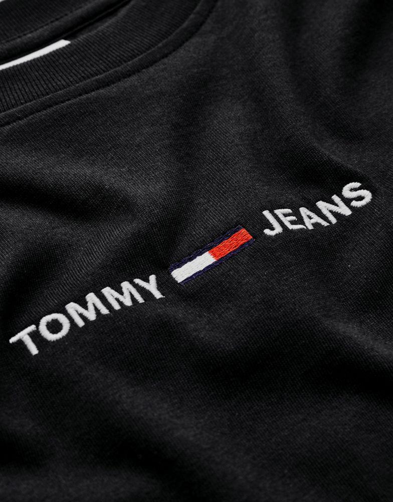 Tommy Jeans linear logo t-shirt in black商品第4张图片规格展示