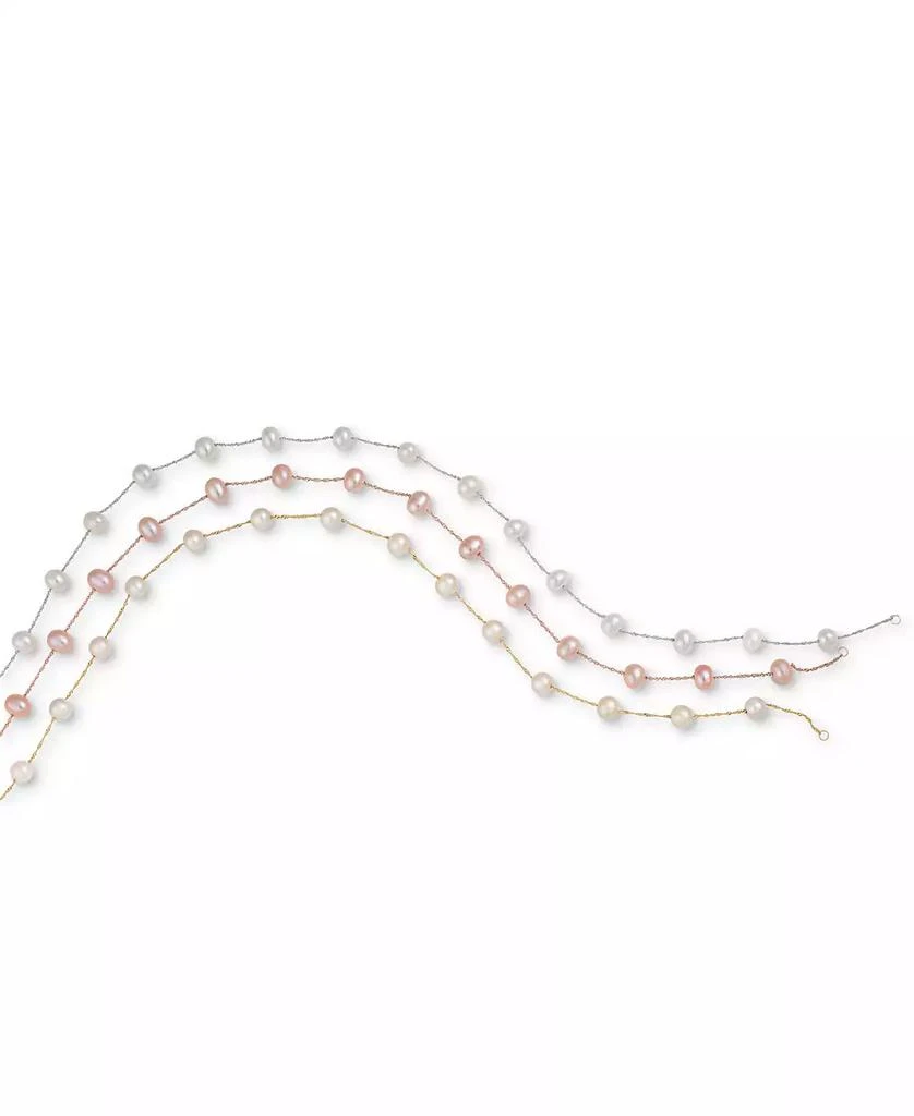 EFFY® Cultured Freshwater Pearl Station 18" Necklace in 14k Gold (5-1/2mm) 商品