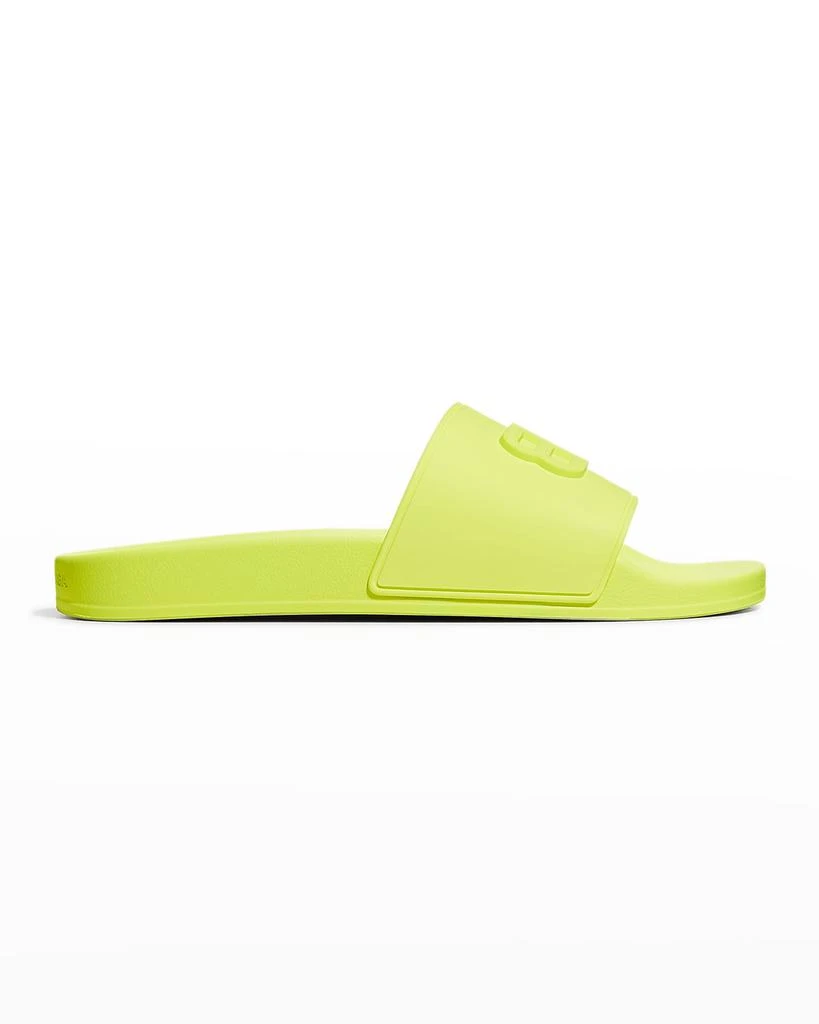 商品Balenciaga|Men's BB-Logo Tonal Pool Slides,价格¥1905,第1张图片