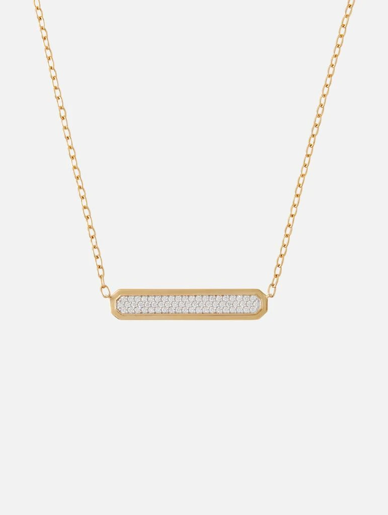 商品Walters Faith|Carrington Two Tone Diamond ID Bar Necklace,价格¥32566,第3张图片详细描述