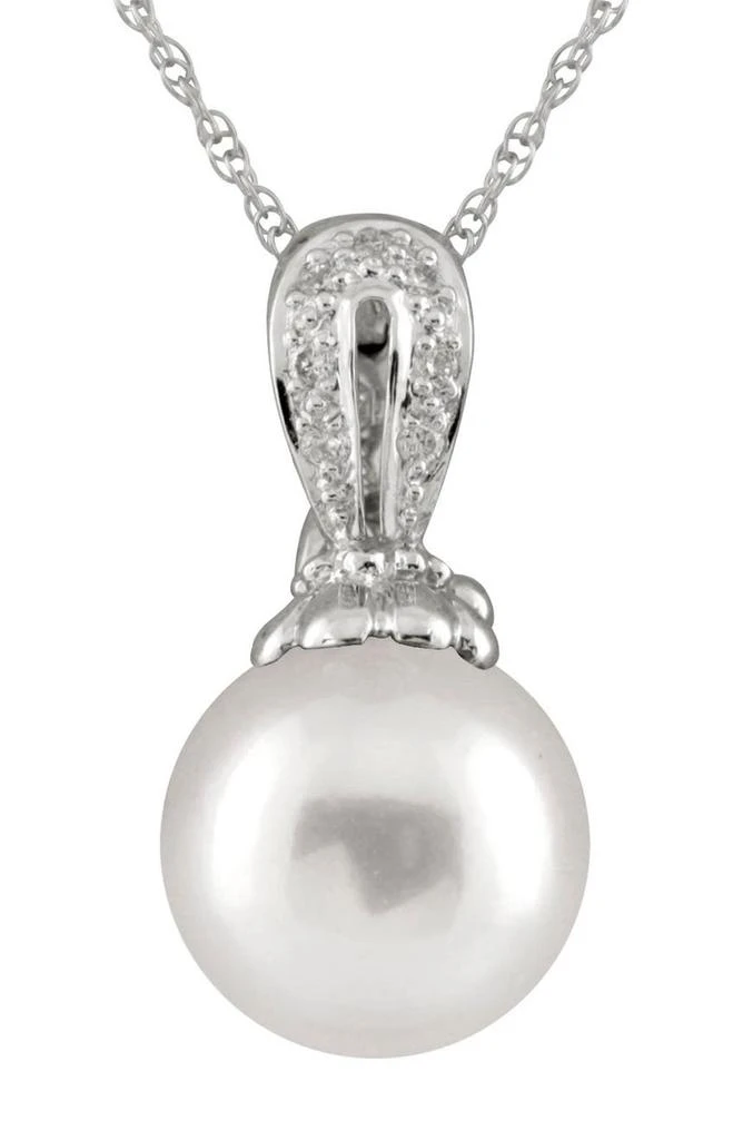 商品Splendid Pearls|Diamond Enhancer Pendant Necklace with 8-9mm Freshwater Pearl,价格¥2062,第1张图片