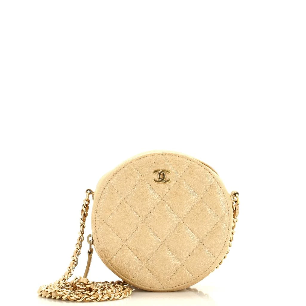 商品[二手商品] Chanel|Round Clutch with Chain Quilted Iridescent Caviar Mini,价格¥16989,第1张图片