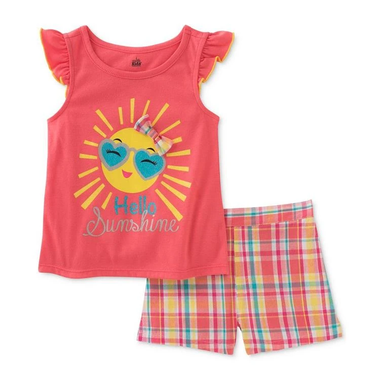 商品KIDS HEADQUARTERS|2-Pc. Hello Sunshine Top & Shorts Set, Baby Girls (0-24 months),价格¥42,第2张图片详细描述